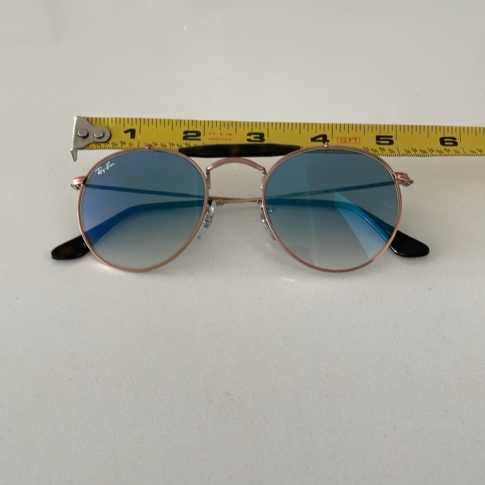 Ray-Ban Rose Gold Tone Sunglasses w/ Blue Ombre Lens & Tortoise Accents - Picture 13 of 16